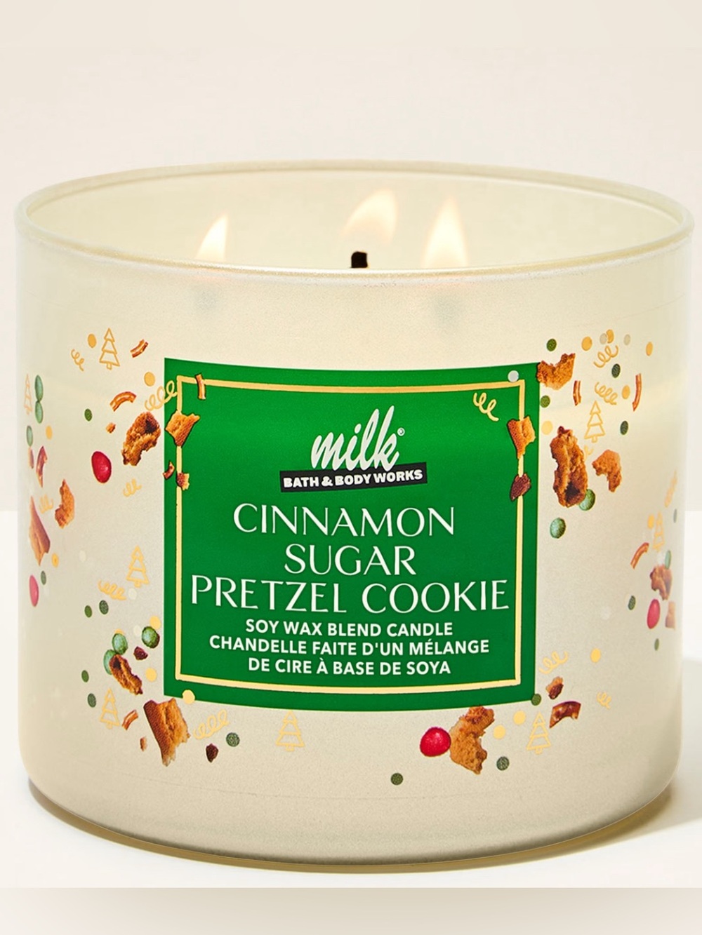 BRAND NEW MILK BAR CINNAMON SUGAR PRETZEL COOKIE! 3 WICK! Bath & Body Works!